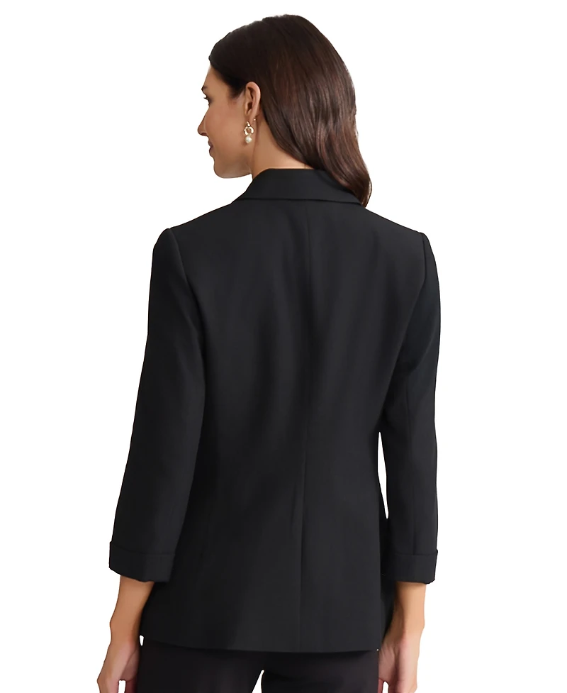 Jones New York Women's Notched Collar Jacket with Rolled Sleeves