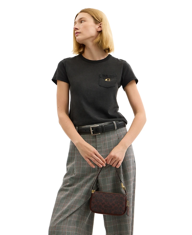 Coach Plaza Mini Signature Canvas Shoulder Bag 18