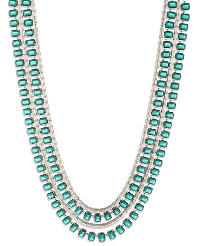 Lauren Ralph Lauren Cubic Zirconia and Epoxy Stone Tennis Multirow Necklace