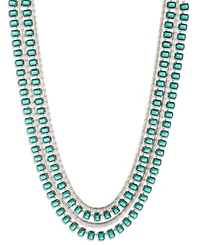 Lauren Ralph Lauren Cubic Zirconia and Epoxy Stone Tennis Multirow Necklace