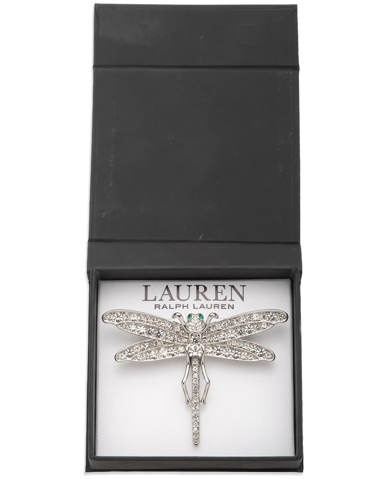 Lauren Ralph Lauren Silver-Tone Crystal Dragonfly Pin