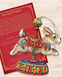 Designocracy Carousel Bunny Wooden Ornament