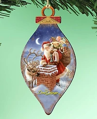 Designocracy Faithful Friends Santa Wooden Ornament