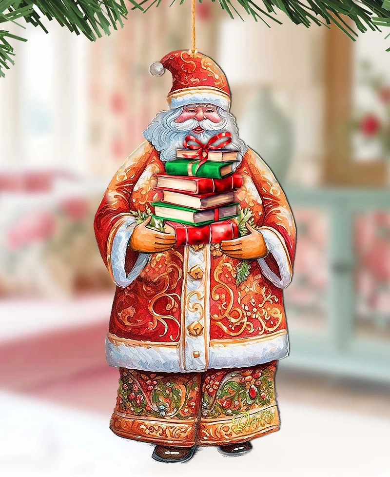 Designocracy Santa's Book Collection Ornament