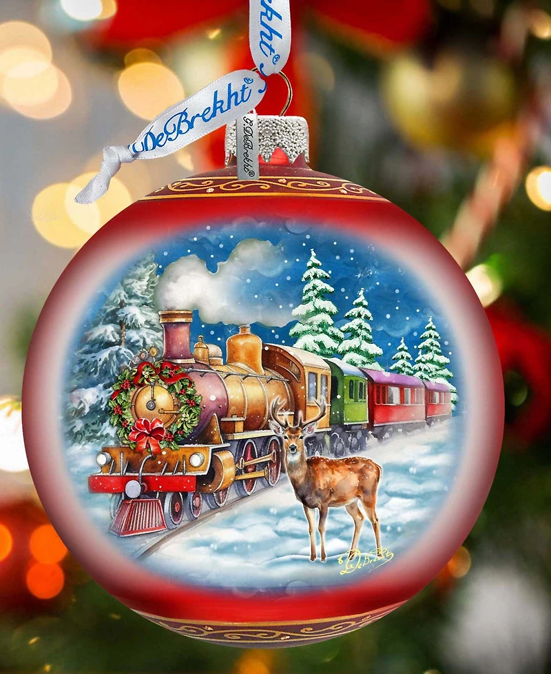 G. Debrekht Antler Express Le Glass Christmas Ornament