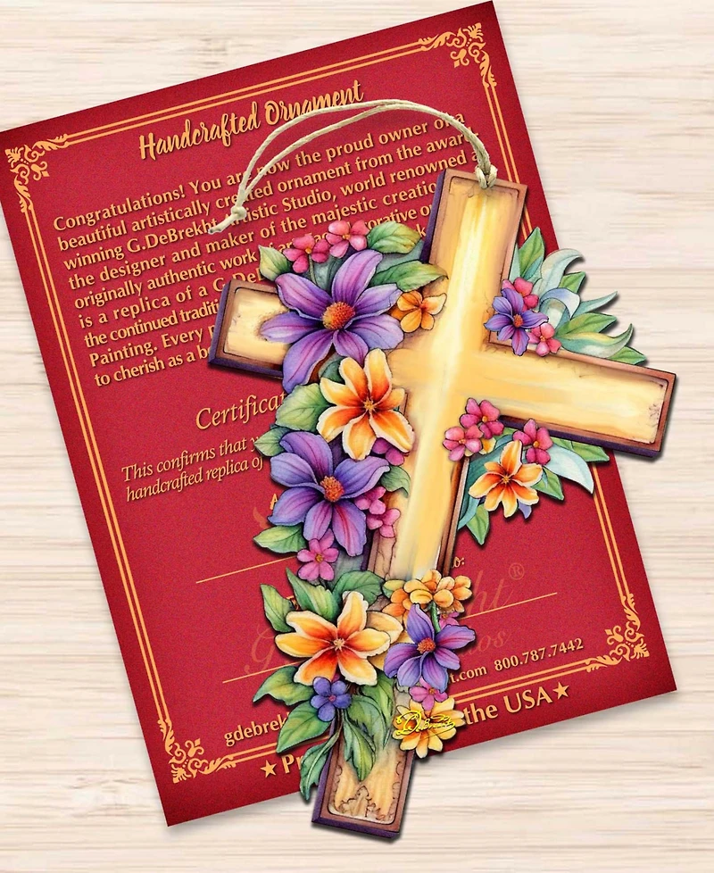 Designocracy Serenity Cross Christmas Ornament