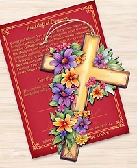 Designocracy Serenity Cross Christmas Ornament