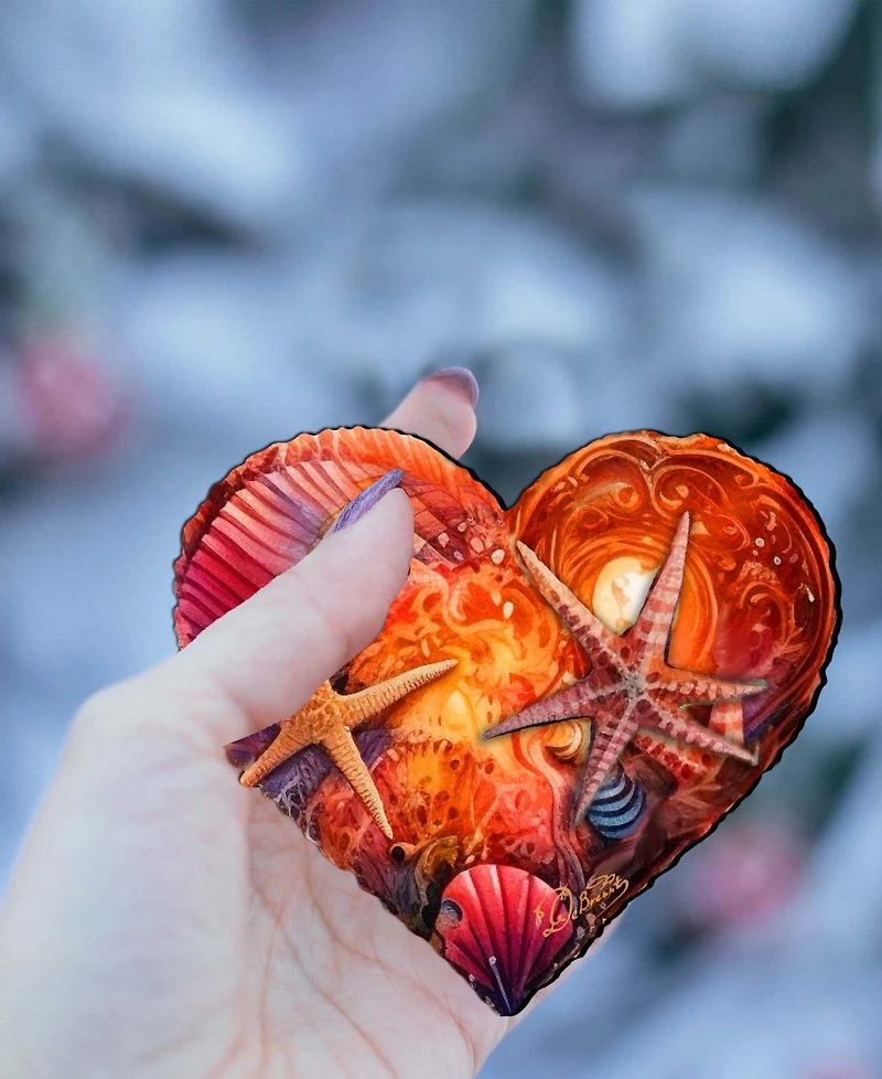 Designocracy Heart Christmas Wooden Ornament