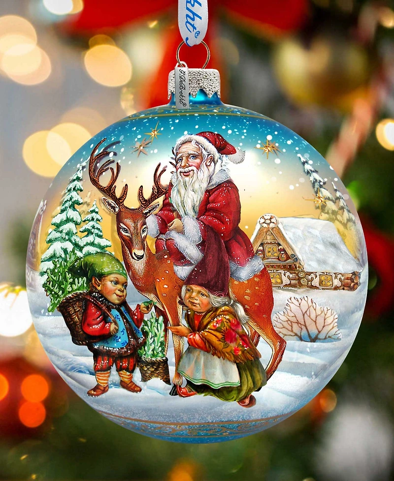 G. Debrekht Vintage Sleigh Ride Glass Holiday Ornament