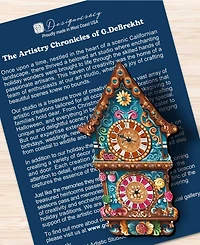 Designocracy Miniature Clock Wood Clip Ornaments, Set of 3