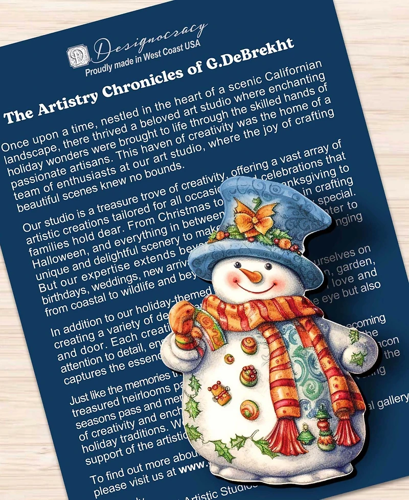 Designocracy Snowman Wooden Clip-on Ornaments, Set of 3