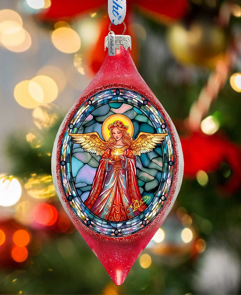 G.Debrekht Angel of Hope Drop Glass Christmas Ornament