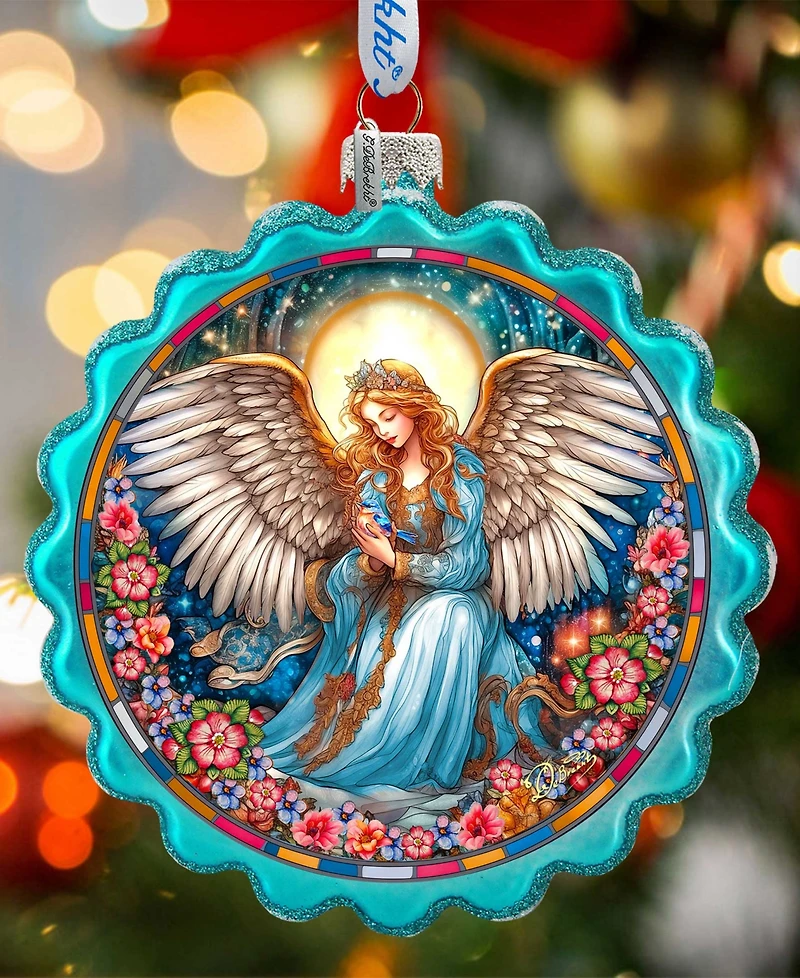 G.Debrekht Angel of Healing Glass Christmas Ornament