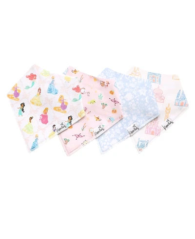 Copper Pearl Baby Girls 4-Pack Disney Princess Bandana Bib Set