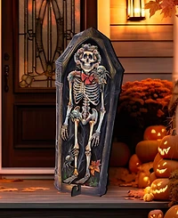 Designocracy Skeleton Coffin Outdoor Decor