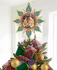 Designocracy Classic Nativity Wooden Tree Topper