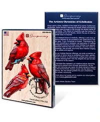 Designocracy Red Cardinals Wood Ornaments, Set of 3