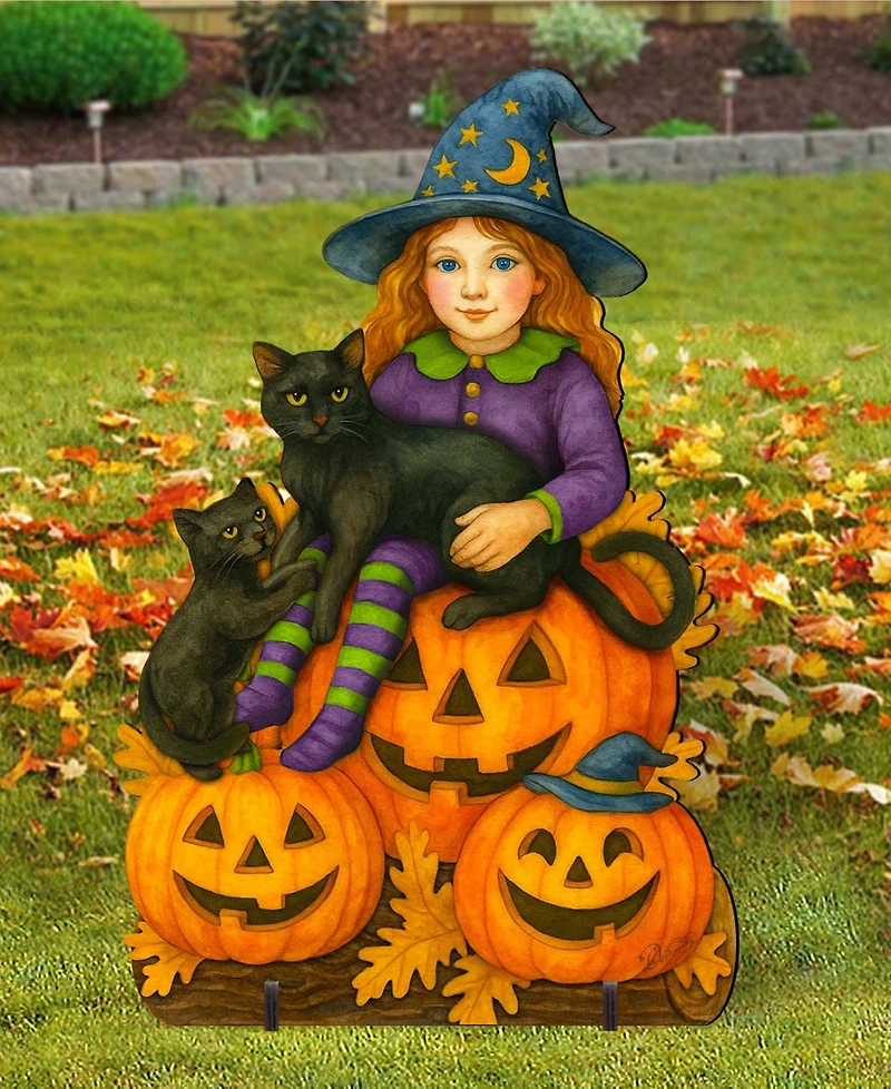 Designocracy Halloween Witch Outdoor Garden Decor