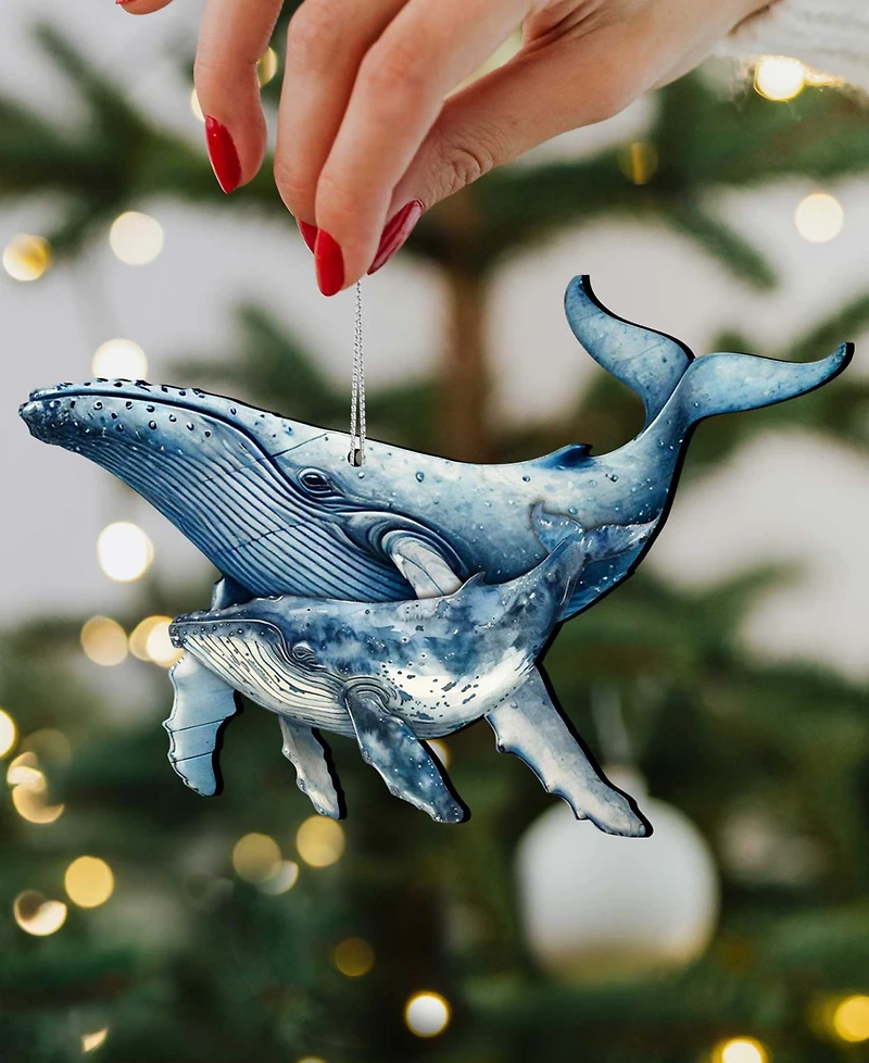 Designocracy Ocean Life Christmas Ornaments, Set of 3