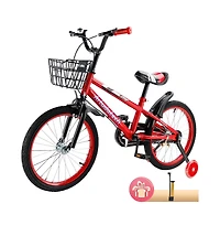 Artudatech 16 Inch Kids Bike with Glowing Training Wheels, Dual Brakes & High-Carbon Steel Frame | Gift for Girls and Boys Ages 5-9