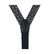Trafalgar Men's Venom Spider Web Motif Novelty Silk Button End Suspenders