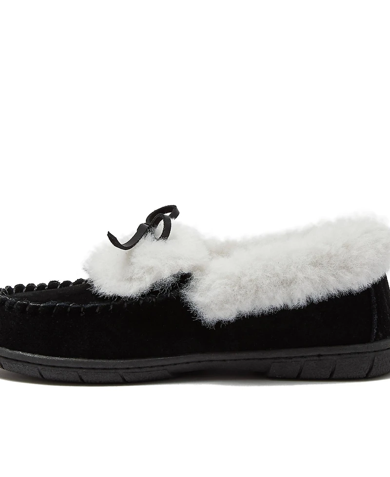 Lands' End Women's Fluffy Lined Indoor Outdoor Moccasin Slippers