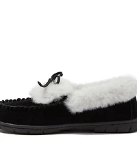 Lands' End Women's Fluffy Lined Indoor Outdoor Moccasin Slippers