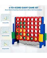 4-to-Score Giant Game Set 4-in-a-Row Connect Game W/Net Storage