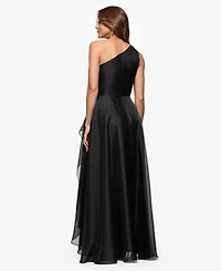 Xscape Women's Metallic Draped One-Shoulder Gown