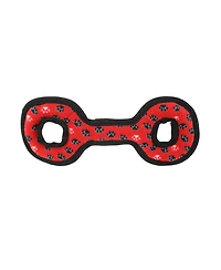 Tuffy Medium Tug-o-War Red Paw 2 Pack, Durable Plush Squeaky Dog Toy