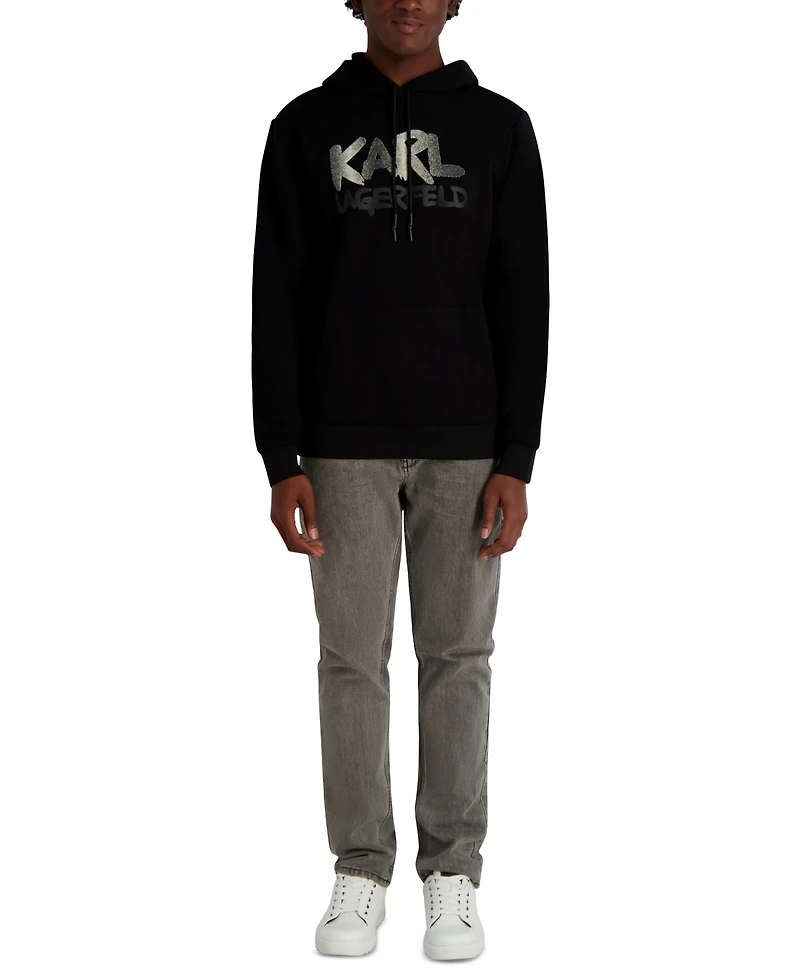 Karl Lagerfeld Paris Men's Graffiti Textured Pull-On Sweatshirt