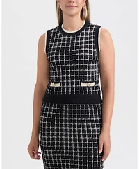 Ellen Tracy Women's High Neck Sweater with Contrast Color Trim