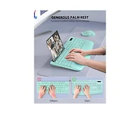 Wireless Keyboard And Mouse Combo - Full - Sized Keyboard With Wrist Rest, Phone Holder, 2.4GHz Cordless Keyboard Mouse Computer, Laptop