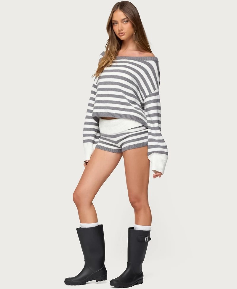Edikted Women's Saphi Striped Oversized Knit Sweater