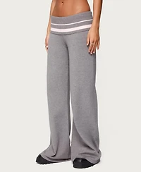 Edikted Women's Kaliya Stripey Fold Over Knit Pants