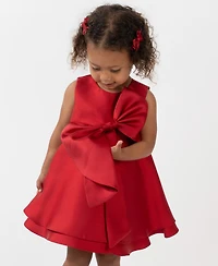 Rare Editions Baby Girls 2-Piece Mikado Dress and Diaper Cover Set