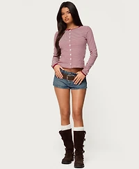 Edikted Women's Rayla Striped Button Up Top