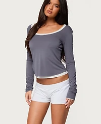 Edikted Women's Orella Contrast Layered Long Sleeve Top