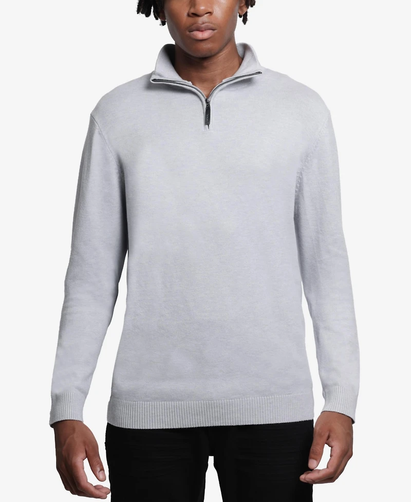 X Ray Men's Quarter Zip Mock Neck Sweater