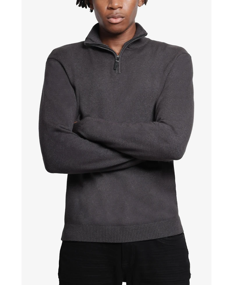 Xray Men's Quarter Zip Mock Neck Sweater