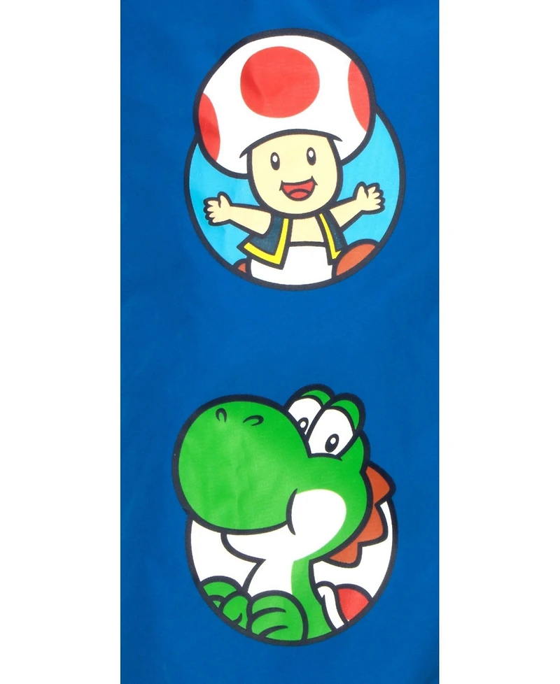 Super Mario Boys Nintendo Bros Mario & Luigi Graphic Print Zip Up Bomber Varsity Jacket - Blue 14/16