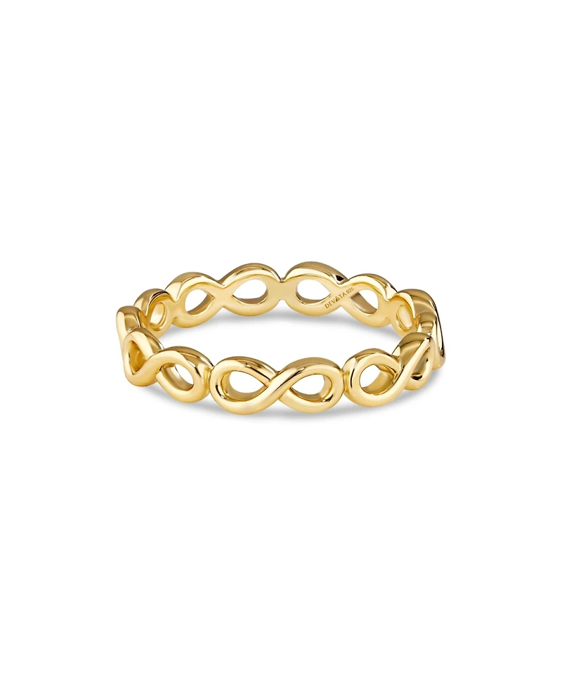 Devata Infinity Eternity Ring in Gold Plated Sterling Silver