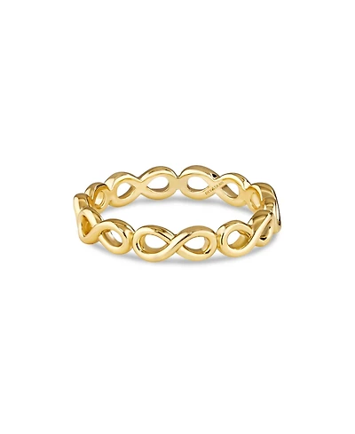 Devata Infinity Eternity Ring in Gold Plated Sterling Silver