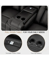 Aecojoy 3 Seater Recliner Sofa with 2 Console&Bluetooth Speakers