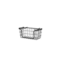 Oceanstar Stackable Metal Wire Storage Basket Set for Pantry, Countertop, Kitchen or Bathroom, Black, Set of 3