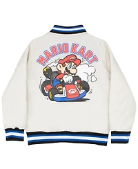 Mario Kart Boys Super Zip-Up Graphic Print Varsity Bomber Jacket