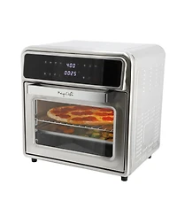 MegaChef 21.13 Quart Stainless Steel Digital Electric Multi-Function Air Fryer and Counter Top Oven in Silver