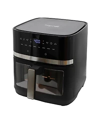 MegaChef 8 Liter Digital Electric Air Fryer with Transparent Window in Black