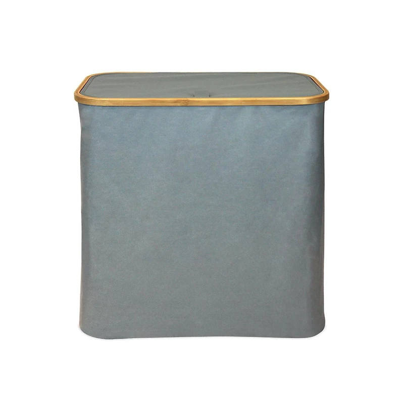 Oceanstar Double Soft Sided Laundry Hamper Sorter With Bamboo Rim Lid
