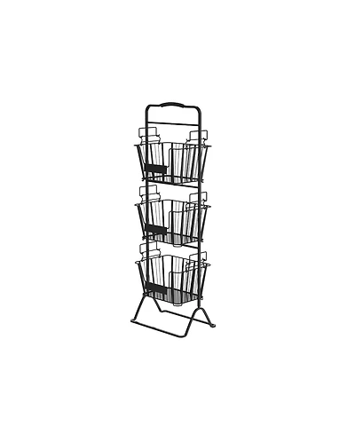 Oceanstar 3-Tier Metal Wire Storage Basket Stand with Removable Baskets, Black